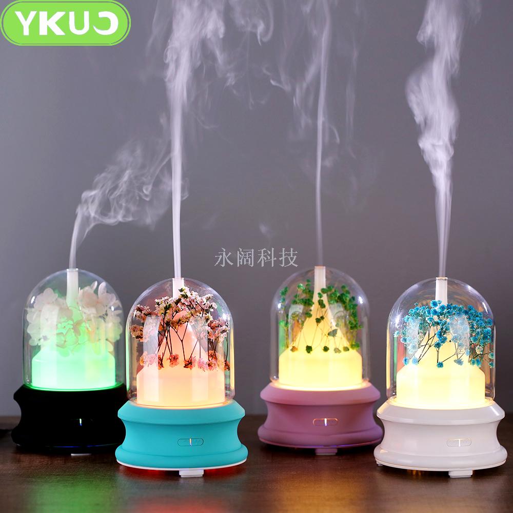 Creative gift aroma machine streamer bottle immortal flower aroma machine colorful night light mini aroma humidifier