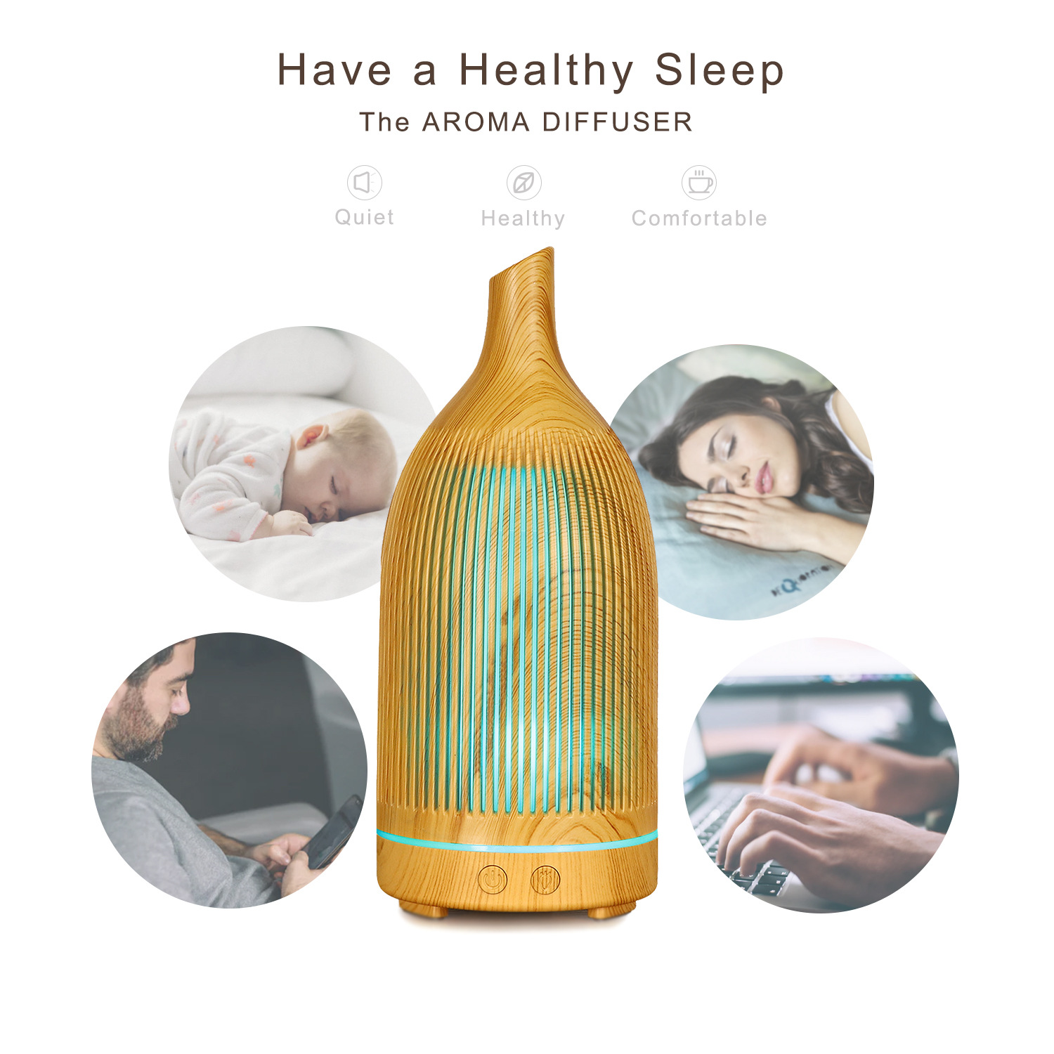 5V Colorful Fragrance Lamp Hollow Aroma Diffuser Ultrasonic Mini Desktop USB Humidifier Wine Bottle Wood Grain Aroma Diffuser