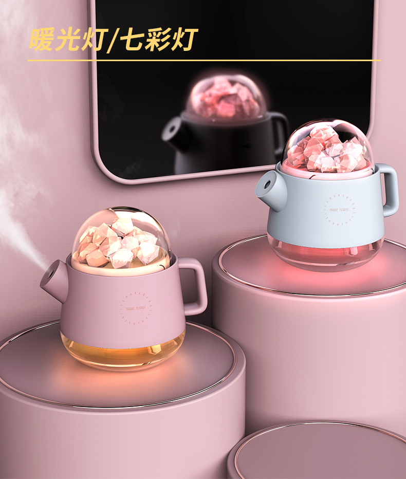2021 Creative Water Bottle Humidifier Dormitory Bedroom Wireless Mute Salt Stone Aroma Diffuser Spray Diffuse Humidifier