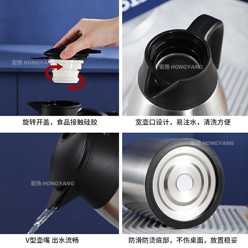 304 Stainless Steel Double-Layer Vacuum Insulated Pot Thermo Coffee Pot Household Thermos Gift Can Be Printed Logo
