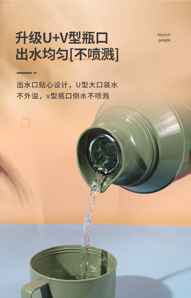School Household Thermos Large Thermos Plastic Thermo Tea Bottle Kettle Dormitory Thermos Bottle Wholesale