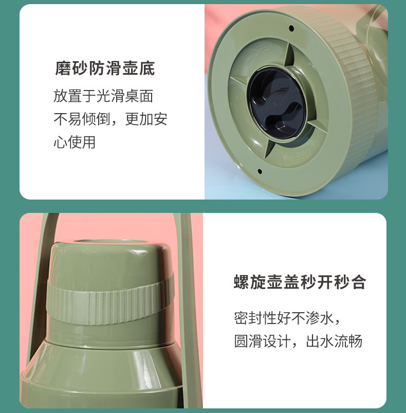 School Household Thermos Large Thermos Plastic Thermo Tea Bottle Kettle Dormitory Thermos Bottle Wholesale