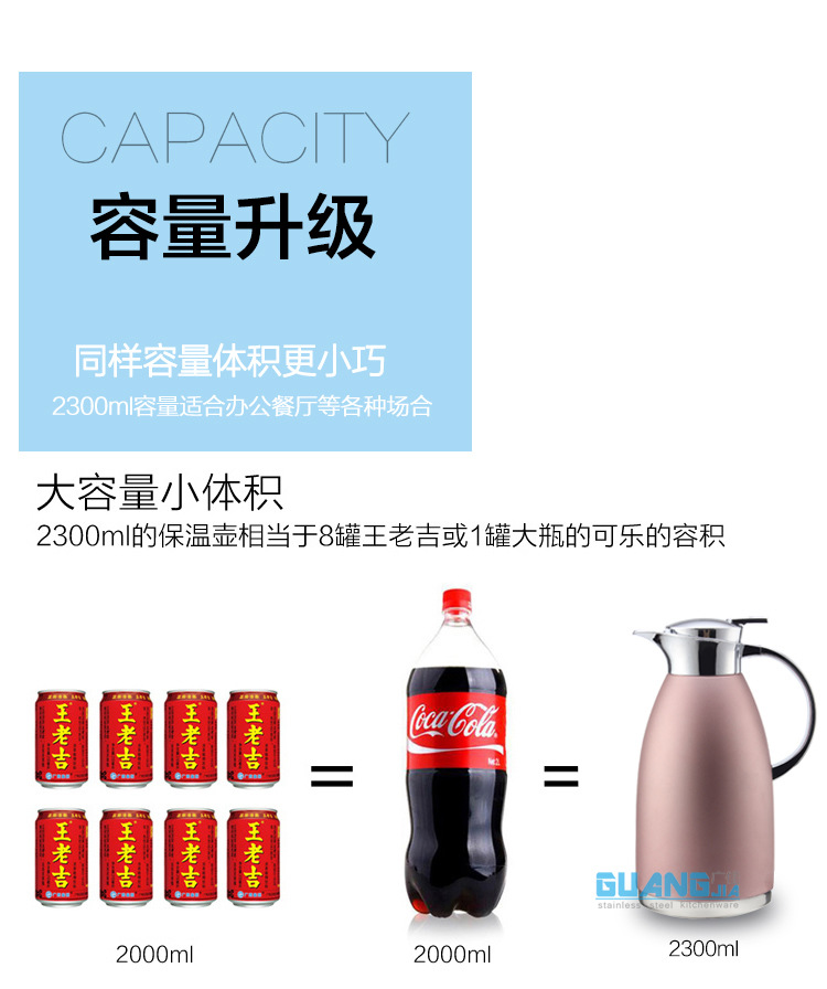 Stainless Steel Vacuum Insulated Pot Household Thermos Thermo European Coffee Pot Cold Water Bottle Cold Insulation