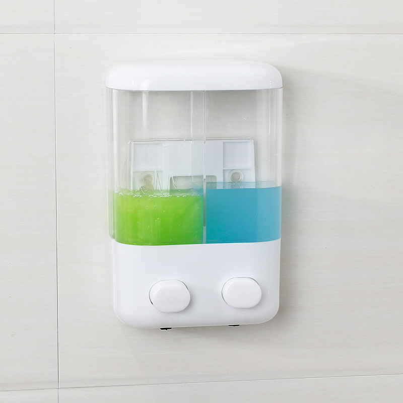 Strong wall suction double head soap dispenser manual sink soap dispenser hotel economic hand sanitizer