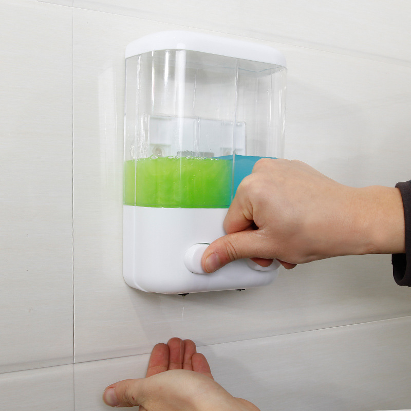 Strong wall suction double head soap dispenser manual sink soap dispenser hotel economic hand sanitizer