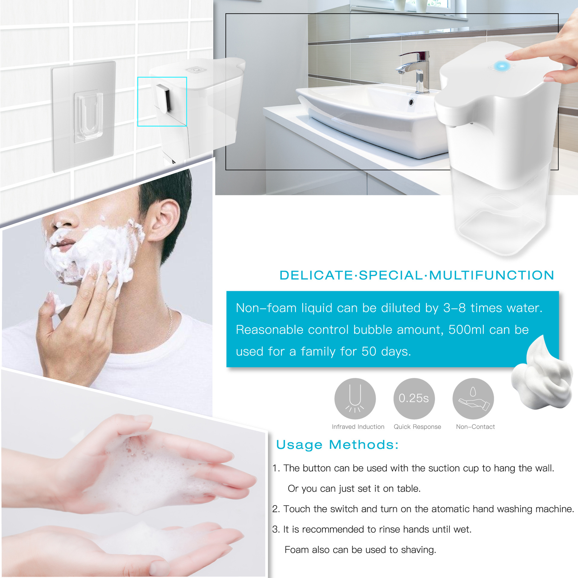 large capacity automatic soap dispenser infrared sensor automatic sterilizer automatic sensor alcohol foam hand cleaner