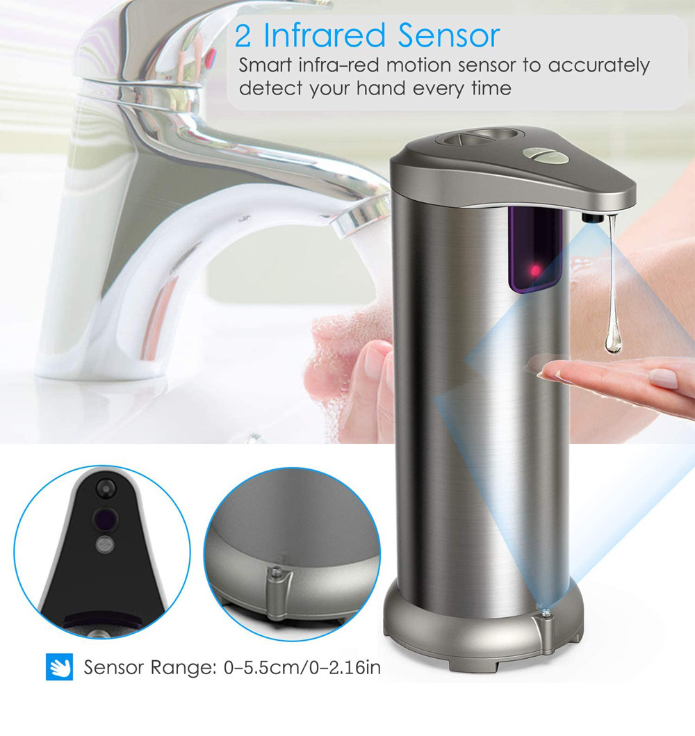 steel champagne infrared ray induction soap dispenser automatic induction soap dispenser hand soap bottle soap dispenser