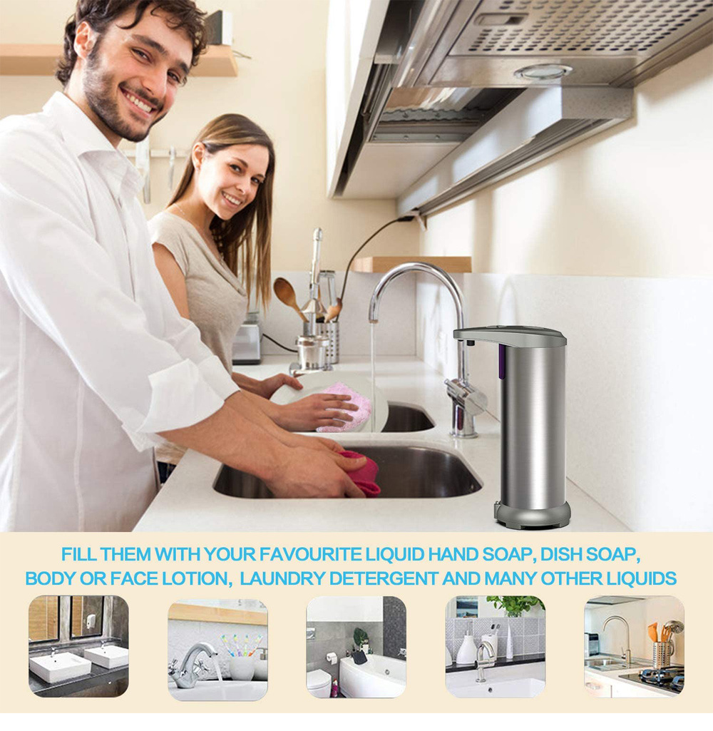 steel champagne infrared ray induction soap dispenser automatic induction soap dispenser hand soap bottle soap dispenser