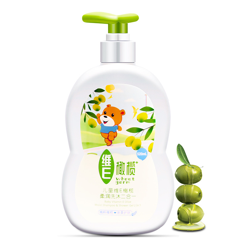 Wholesale Olive Bear Vitamin E Lotion Moisturizing Children Shampoo Infants Baby Shower Gel 2-in-1 Shampoo