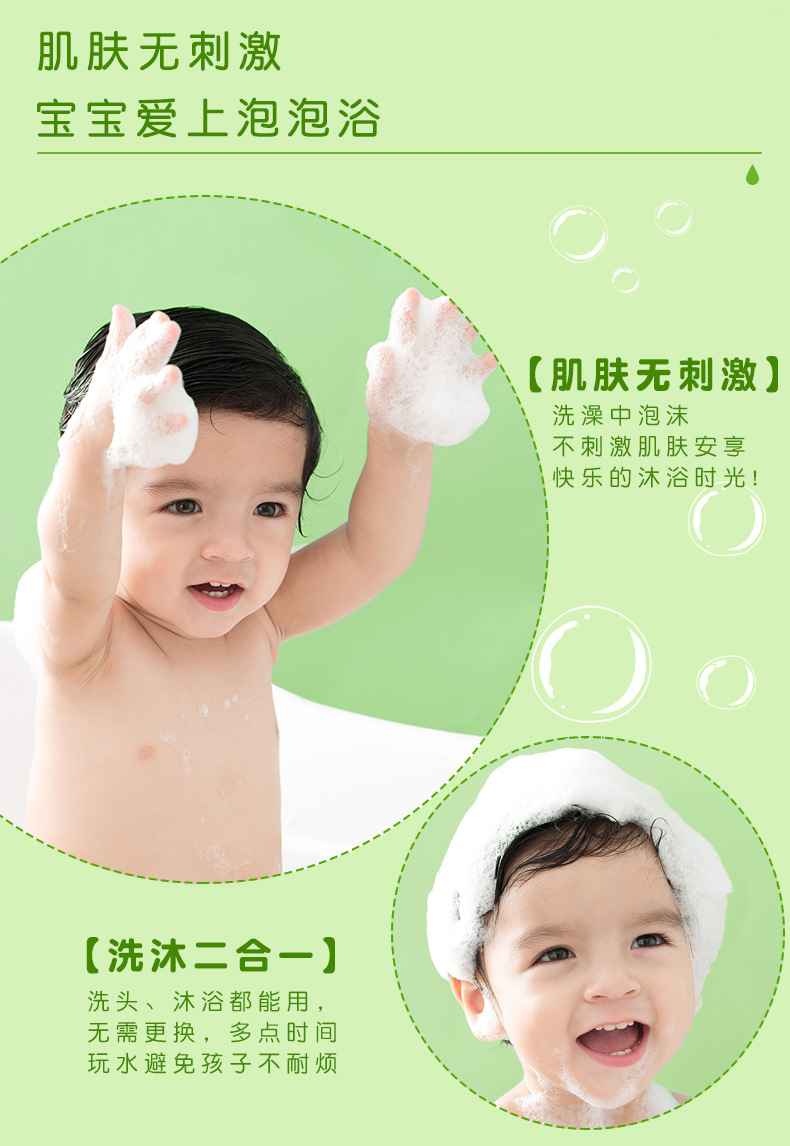 Wholesale Olive Bear Vitamin E Lotion Moisturizing Children Shampoo Infants Baby Shower Gel 2-in-1 Shampoo