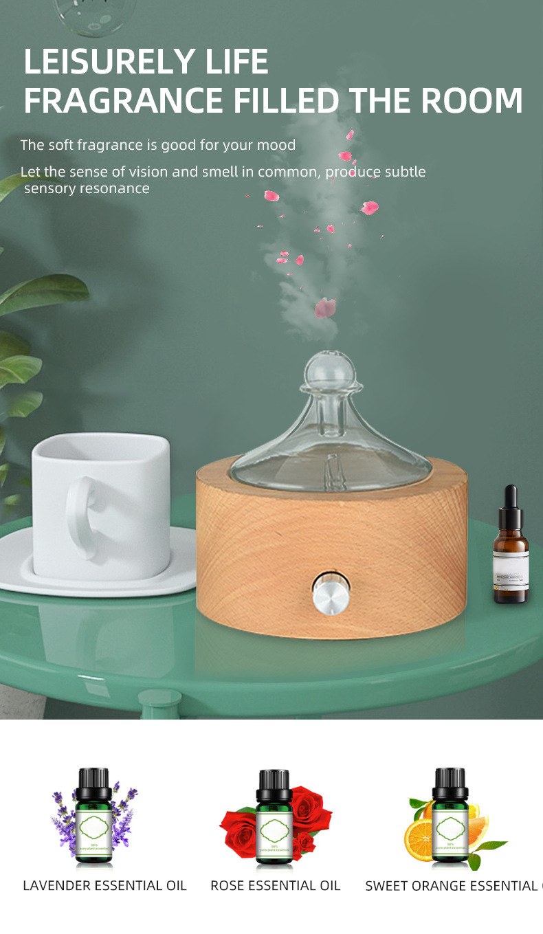 Essential Oil Nebulizing Diffuser Automatic Aerosol Dispenser Solid Wood Glass Cold Fragrance Instrument Humidifier