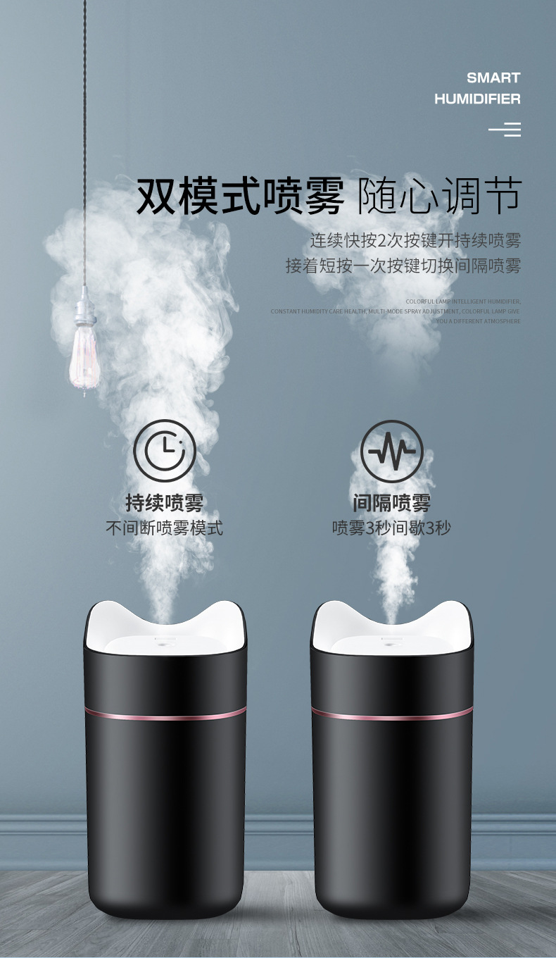 Large Capacity USB Toilet Deodorant Colorful Aerosol Dispenser Hydrating Humidifier Mute Aroma Diffuser Cross-Border Creative K Gift