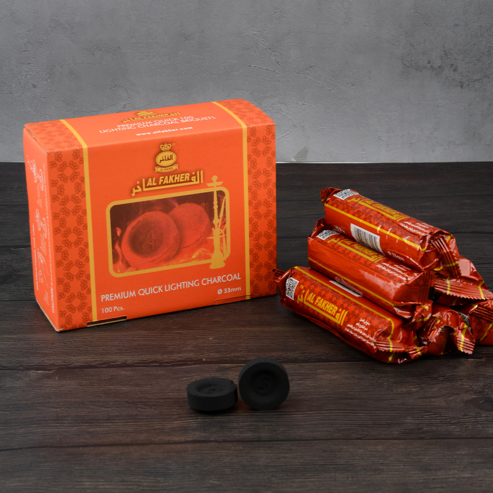Manufacturer Arab Hookah Charcoal Cross-Border Supply Alpha Heshaoyan Artificial Carbon Fruit Tree round Charcoal Quick-Burning Charcoal