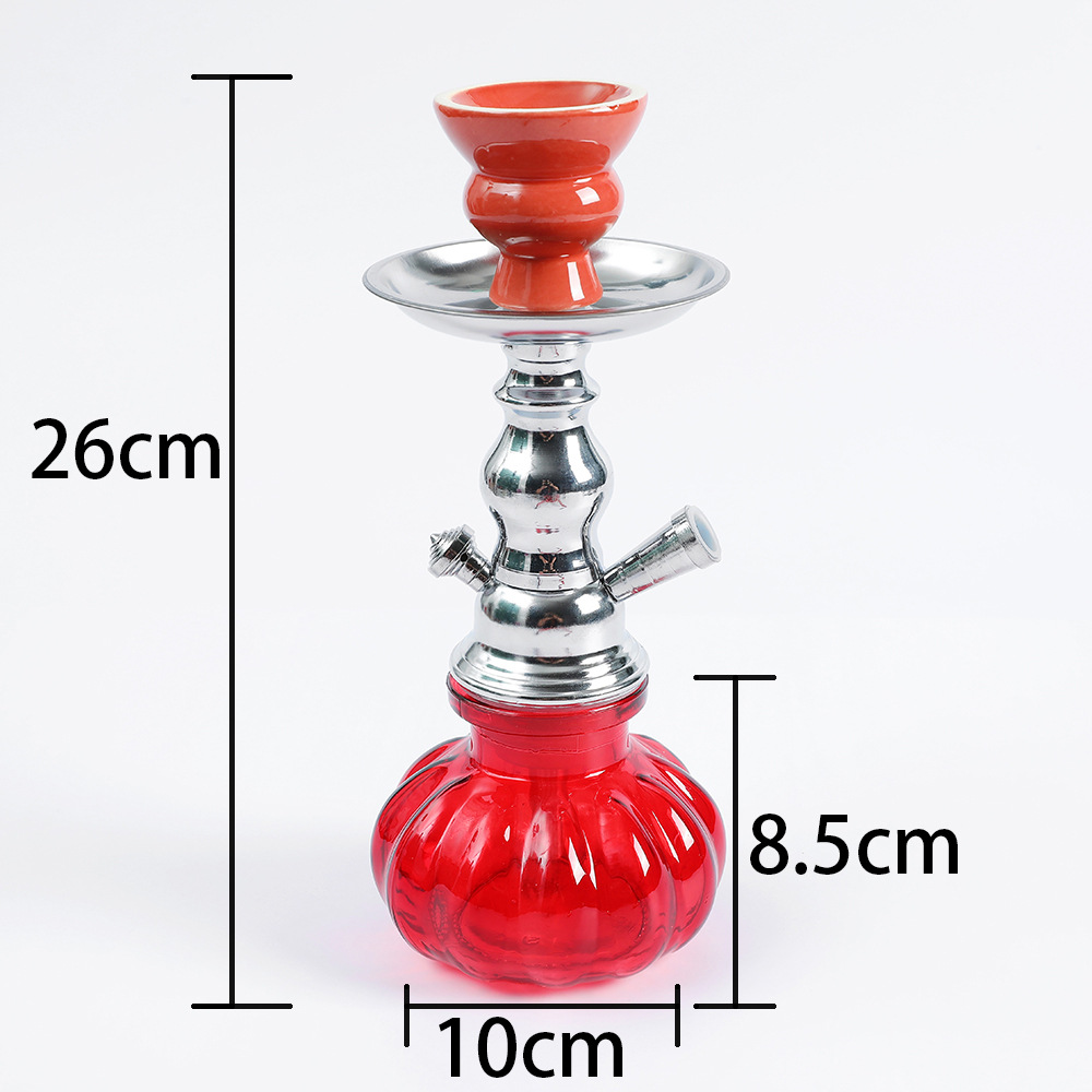Cross-Border Hot Selling Shisha Hookah Arab Hookah Small Iron Single and Double Tube Bar Hookah Set