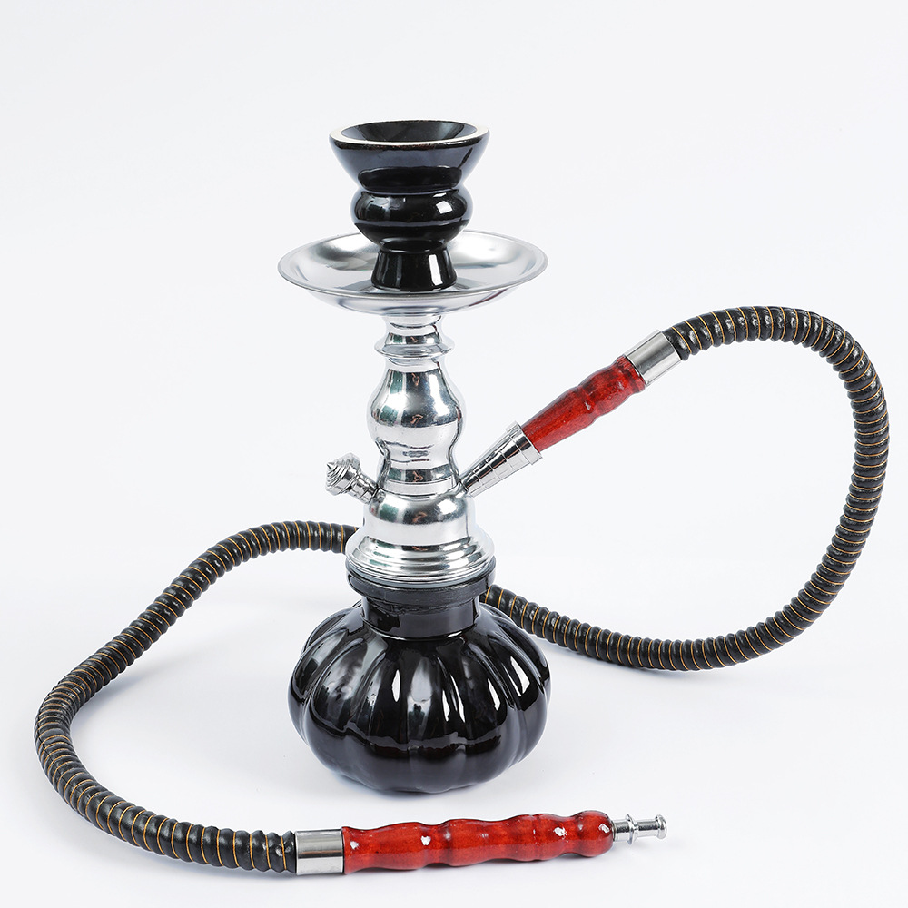 Cross-Border Hot Selling Shisha Hookah Arab Hookah Small Iron Single and Double Tube Bar Hookah Set