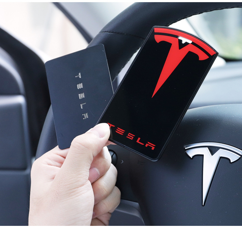Applicable to Tesla MODEL3 Mirror Card Key Case Glass Key Ring Protection Card Case Car Key Case Applicable to Tesla MODEL3 Mirror Card Key Case Glass Key Ring Protection Card Case Car Key Case