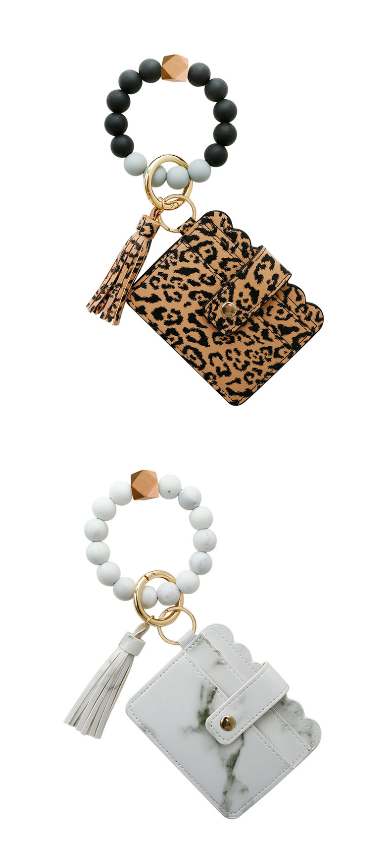 Bracelet Wrist Keychain Foreign Trade Amazon Pu Tassel Card Bag Silicone Fashion Bracelet Bracelet Key Ring