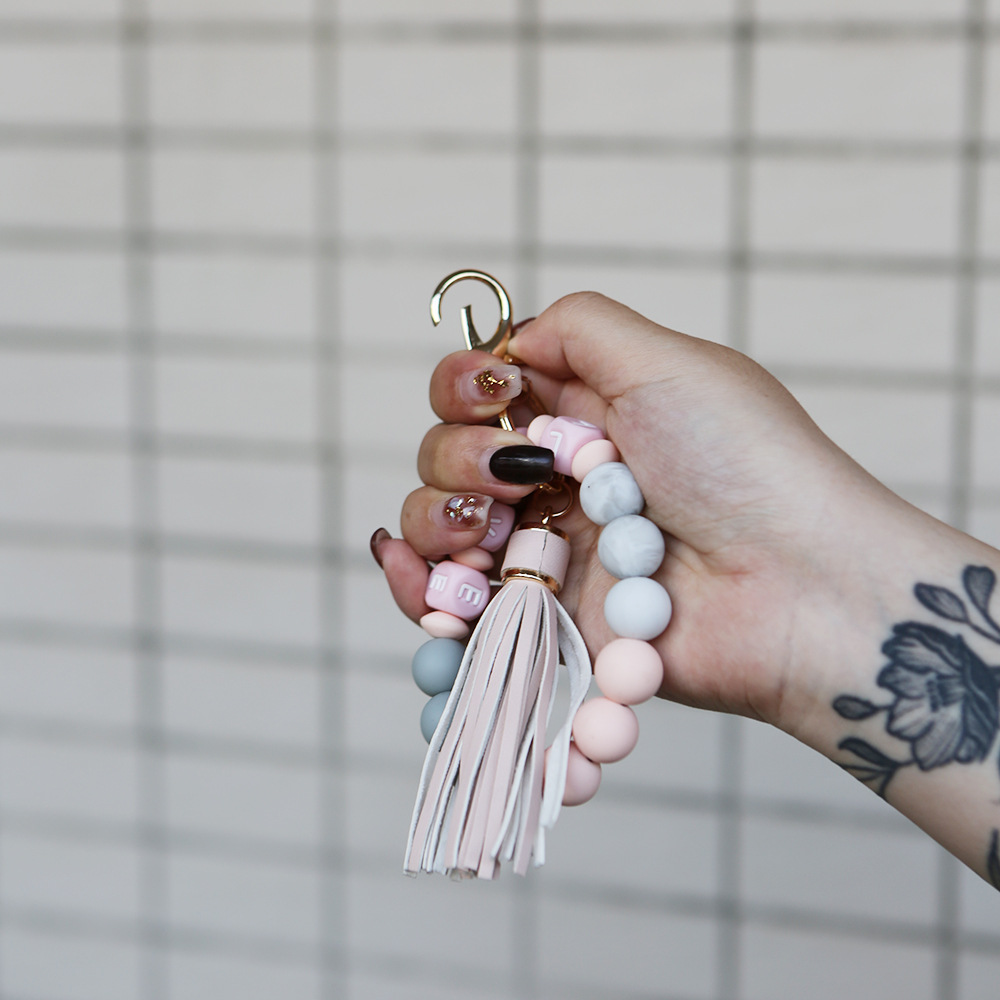 Bracelet Wrist Keychain Foreign Trade Amazon Pu Tassel Card Bag Silicone Fashion Bracelet Bracelet Key Ring