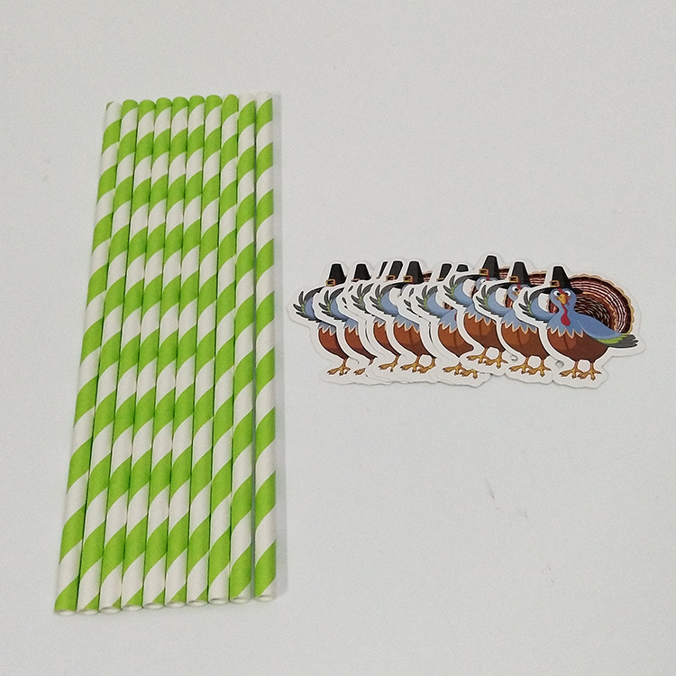 The New sling pack card 10 party Thanksgiving colored paper straw decorative supplies prop straw wholesale Turkey picture