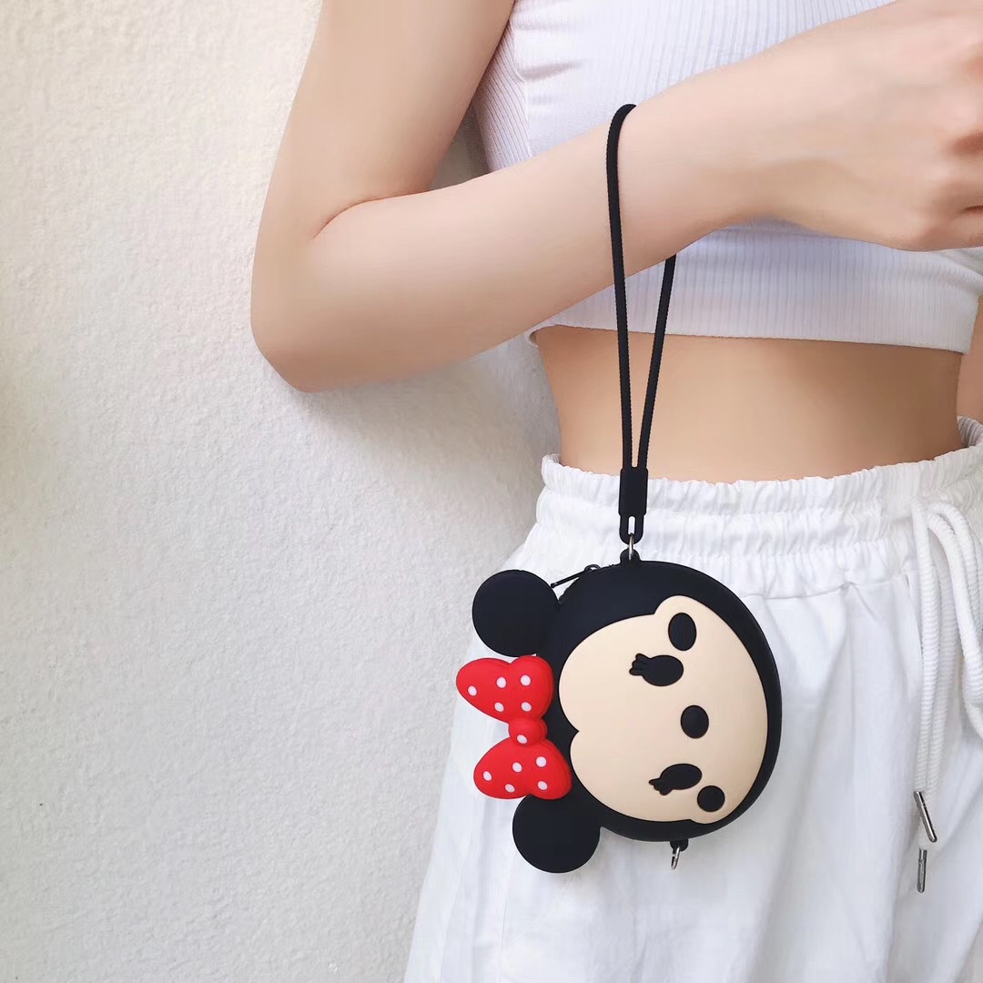 Stall Hot Supply Quncle Cartoon Mickey Pikachu Silica Gel Card Holder Girls Coin Purse