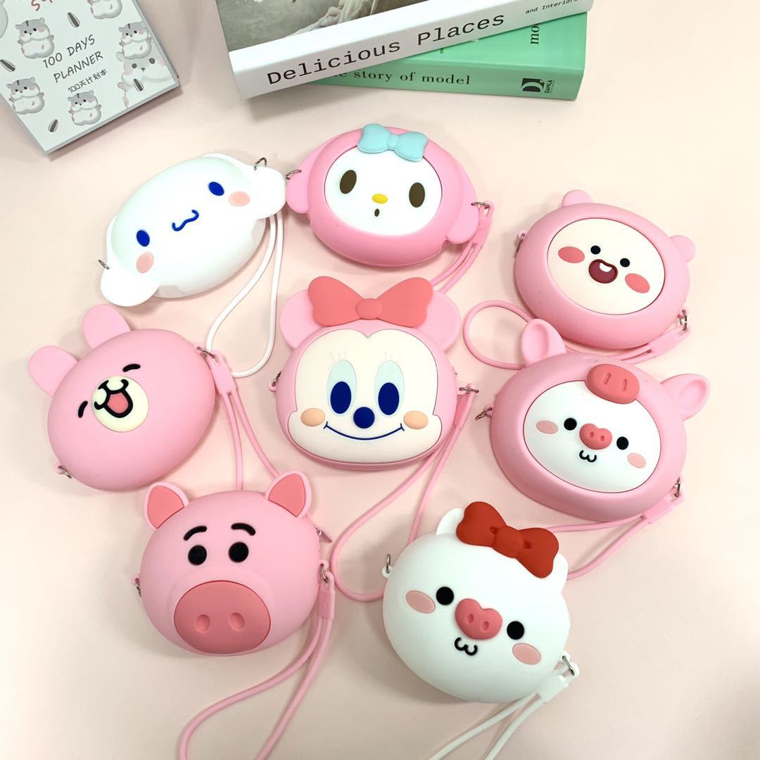 Stall Hot Supply Quncle Cartoon Mickey Pikachu Silica Gel Card Holder Girls Coin Purse