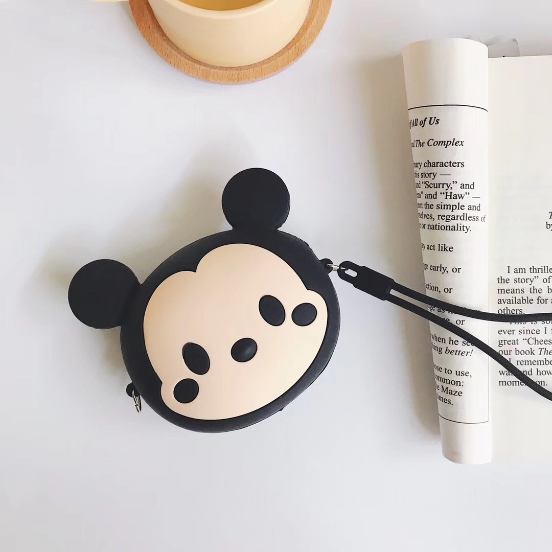Stall Hot Supply Quncle Cartoon Mickey Pikachu Silica Gel Card Holder Girls Coin Purse