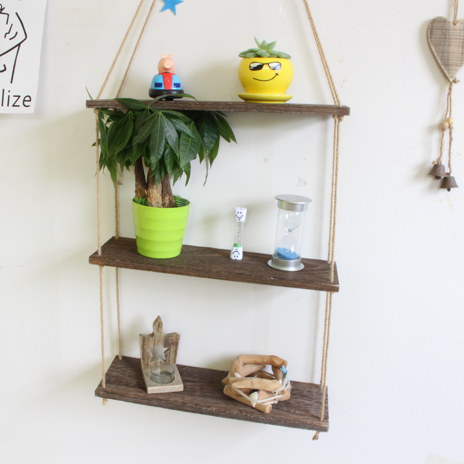 Factory Wall Decorations Hang Rope Storage Rack Flower Pot Storage Rack Nordic Wall Hanging Wooden Hanging Ornaments Factory Wall Decorations Hang Rope Storage Rack Flower Pot Storage Rack Nordic Wall Hanging Wooden Hanging Ornaments