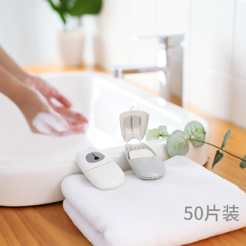 Cute Mini Portable Soap Slice Hand Washing Soap Flakes Children Outdoor Disposable Soap Travel Product