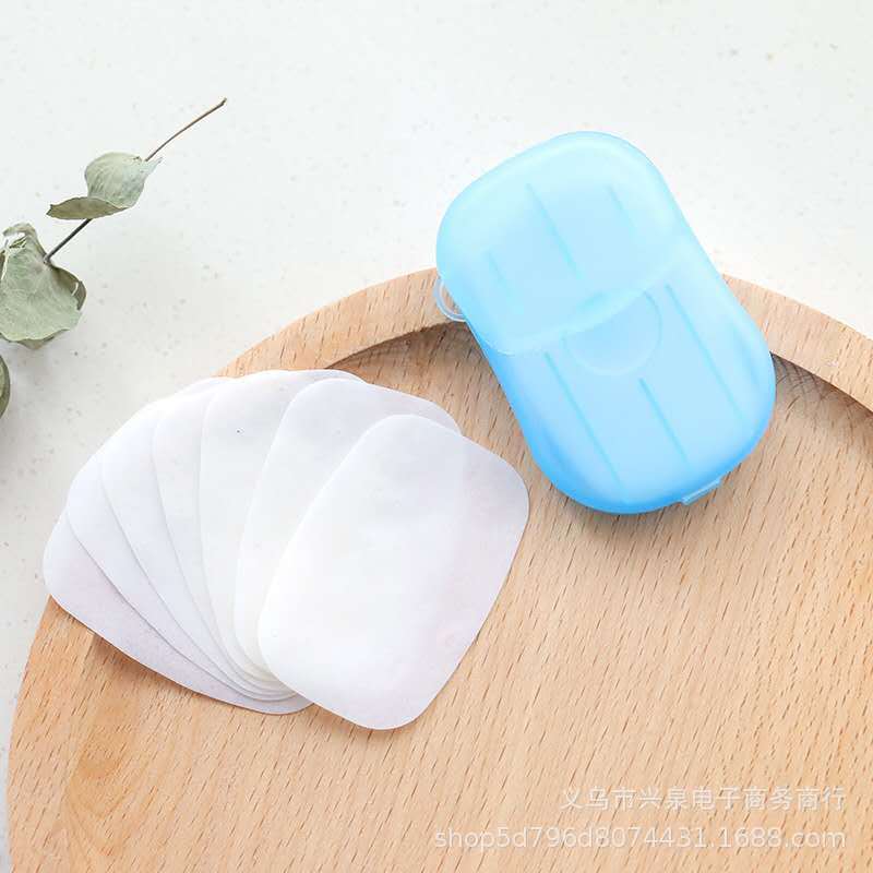 Disposable Hand Washing Tablets Soap Sheet Soap Box 20 PCs Travel Portable Soap Flake Disinfection Cleaning Supplies Wholesale