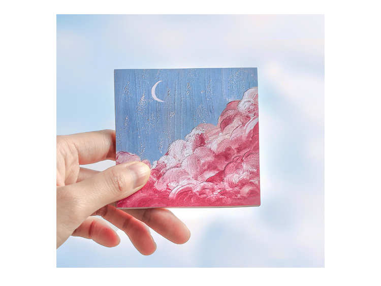 Xinxin Shop Girl Oil Painting Sticky Notes Note Sticker Starry Sky Ins Style Notebook DIY Note Paper Learning Memo Xinxin Shop Girl Oil Painting Sticky Notes Note Sticker Starry Sky Ins Style Notebook DIY Note Paper Learning Memo