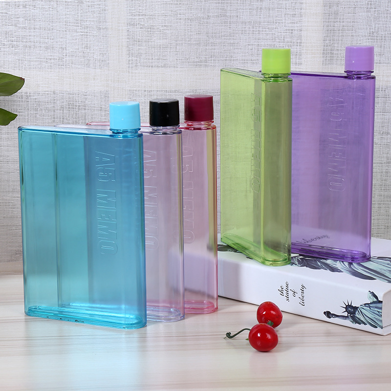 Creative notebook kettle square flat water cup book sports cup A5 card plastic cup memo Creative notebook kettle square flat water cup book sports cup A5 card plastic cup memo