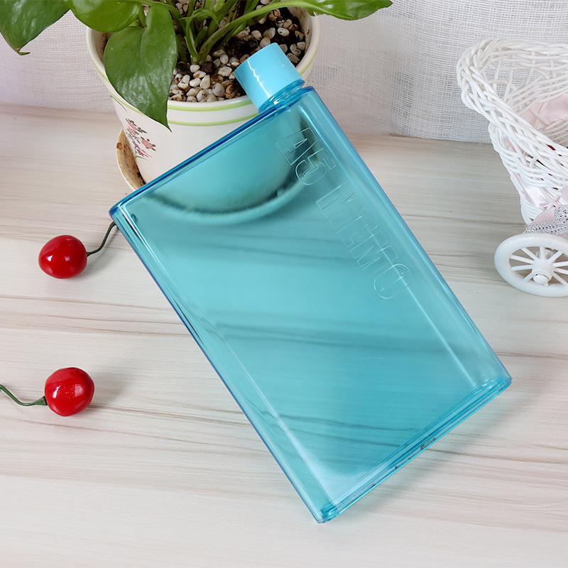 Creative notebook kettle square flat water cup book sports cup A5 card plastic cup memo Creative notebook kettle square flat water cup book sports cup A5 card plastic cup memo