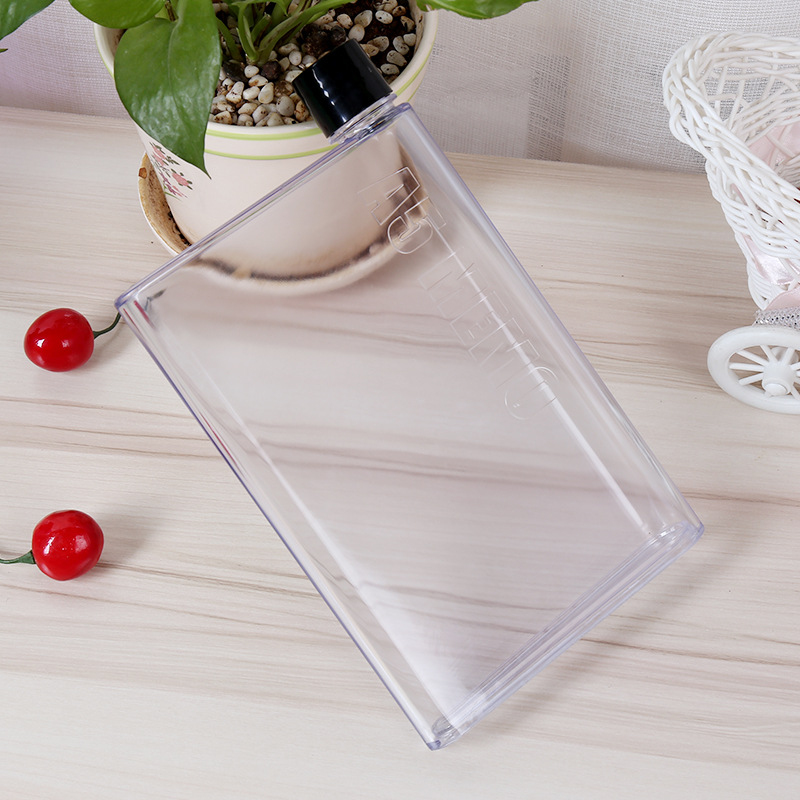 Creative notebook kettle square flat water cup book sports cup A5 card plastic cup memo Creative notebook kettle square flat water cup book sports cup A5 card plastic cup memo