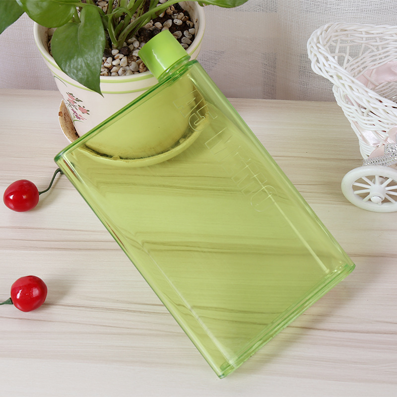 Creative notebook kettle square flat water cup book sports cup A5 card plastic cup memo Creative notebook kettle square flat water cup book sports cup A5 card plastic cup memo