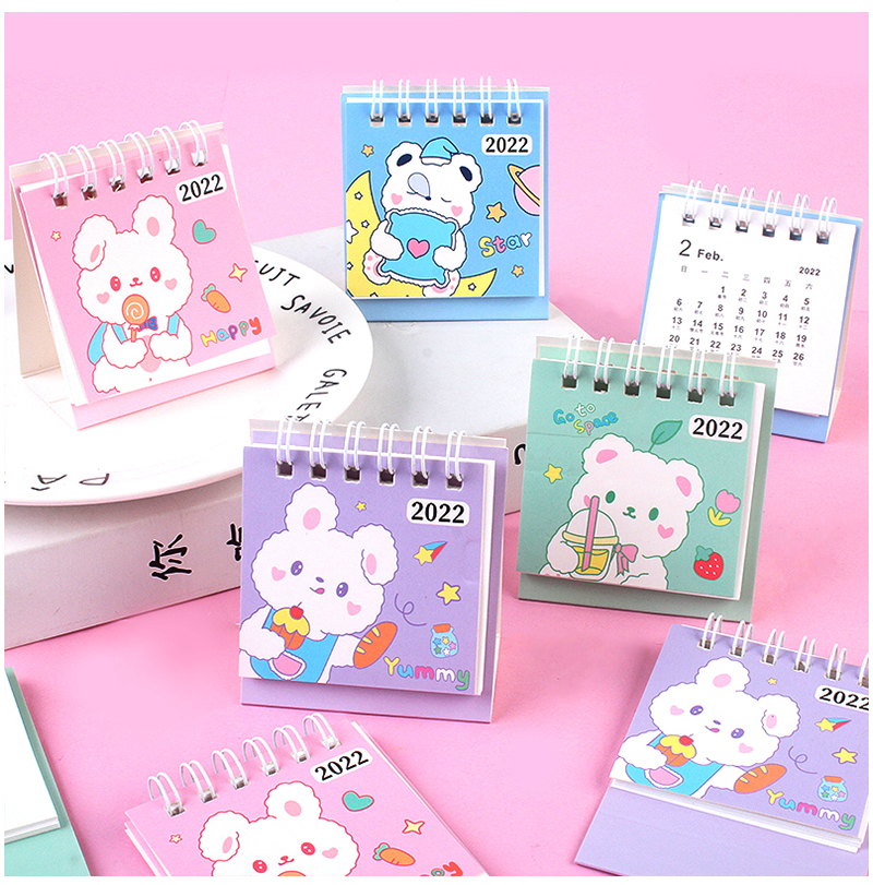 Christmas Style Mini Desktop Desk Calendar Student Prize Memo Notepad Small Gift Push Powder Artifact