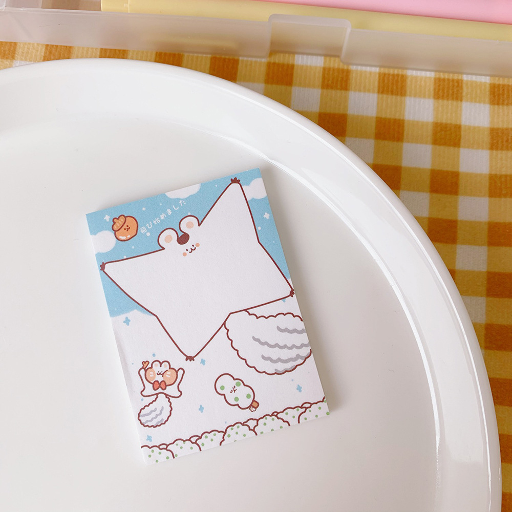 Korean Style in Cute Mengmeng Bunny Notepad Tearable Portable Notes Left Sticky Notes Memo Notepad Mini Book