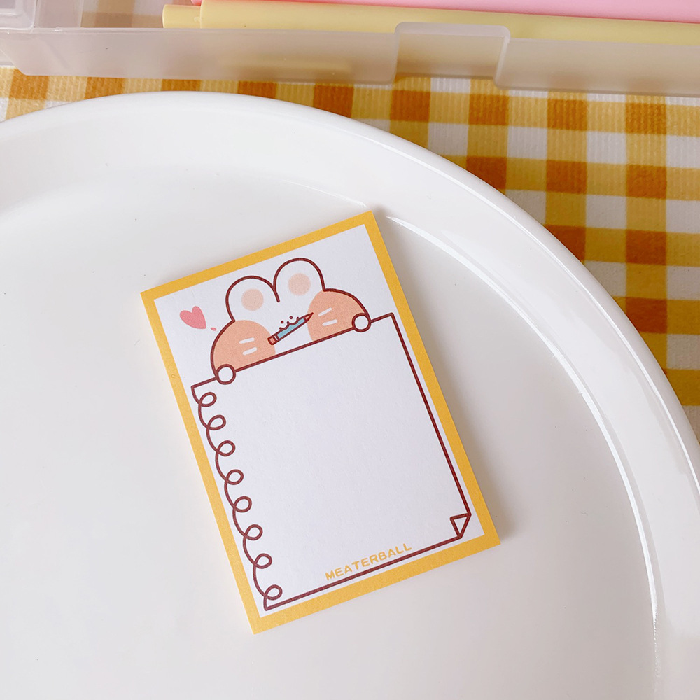 Korean Style in Cute Mengmeng Bunny Notepad Tearable Portable Notes Left Sticky Notes Memo Notepad Mini Book