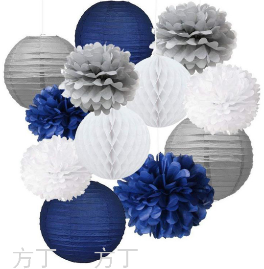Birthday Party Decoration Set Birthday Background Decoration Supplies Floral Ball Honeycomb Ball Chinese Lantern