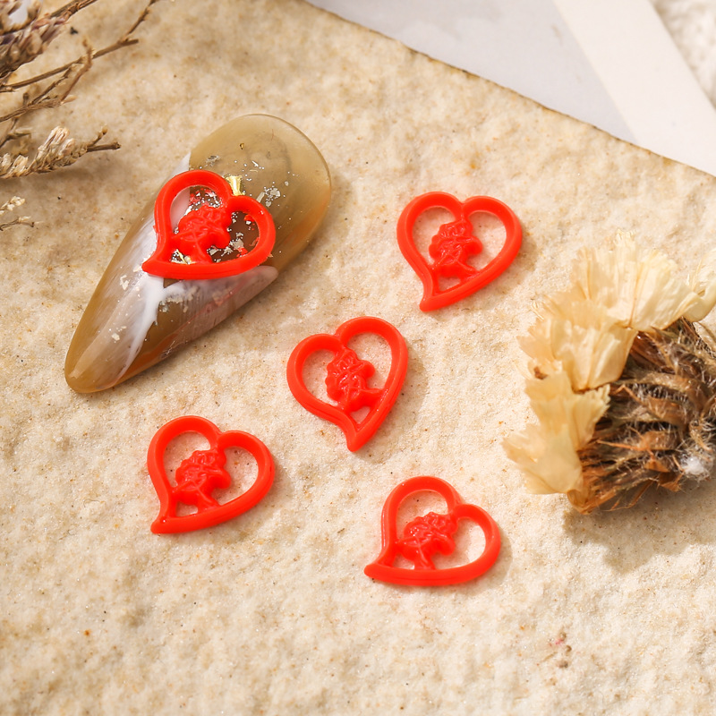 New Year Manicure Tiger Chinese Red Year of the Tiger Festive Lantern Chinese Knot Ping An Fu Character Resin Small Size Nail Jewelry