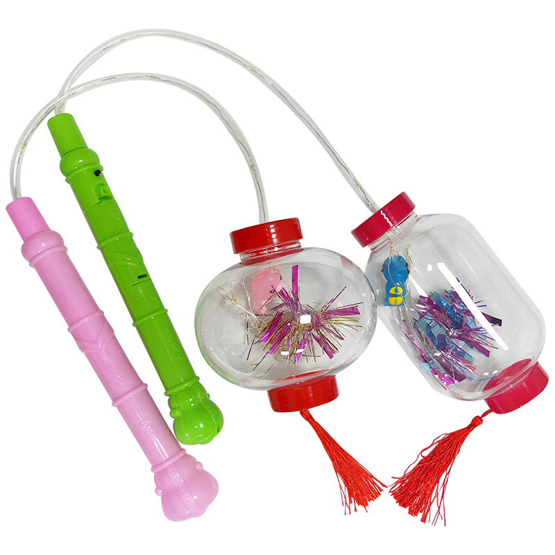 Internet Celebrity Hand-Carrying Bounce Ball Colorful Flash Bounce Ball Cartoon Animal Portable Lantern with Chinese Red Tassel