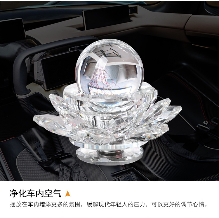 Rotatable Crystal Lotus Candlestick with Ball Counter Decoration Home Chinese Buddhist Buddha Lotus Lantern Rotatable Crystal Lotus Candlestick with Ball Counter Decoration Home Chinese Buddhist Buddha Lotus Lantern
