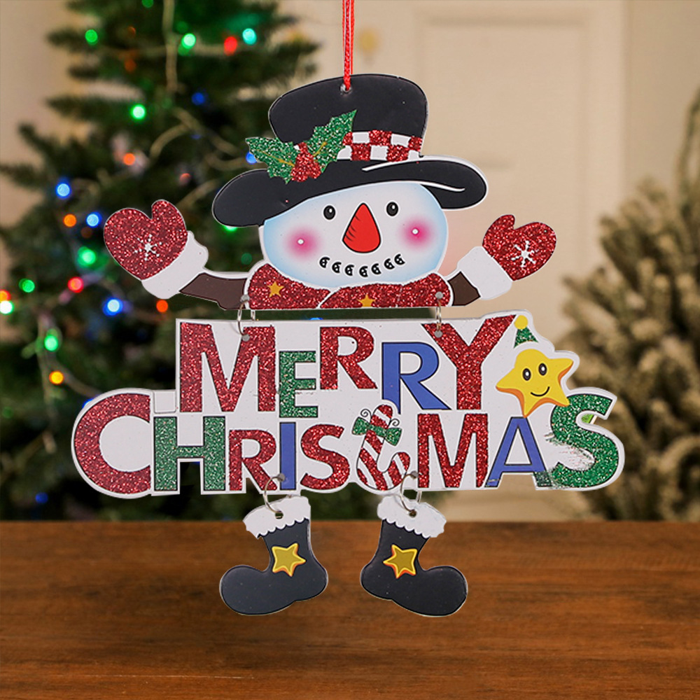 Christmas New Doorplate Pendant Wall Hanging Window Letter Brand Elderly Snowman Pendant Supermarket & Shopping Malls Decorations Christmas New Doorplate Pendant Wall Hanging Window Letter Brand Elderly Snowman Pendant Supermarket & Shopping Malls Decorations