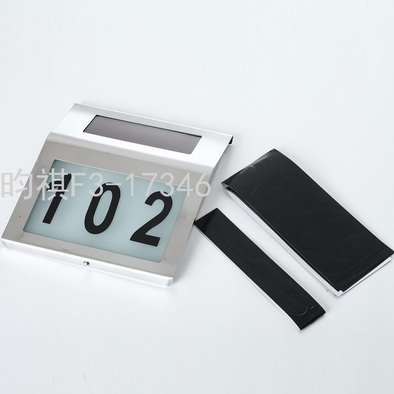 LED Solar Outdoor Waterproof Digital Doorplate Lamp Wall Lamp Address Indication Number Plate Wall Lamp