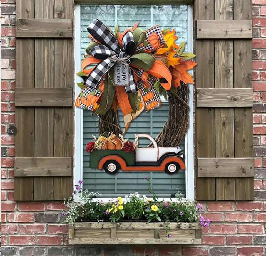 Cross-Border Hot Truck Garland Halloween Doorplate Hanging Decoration