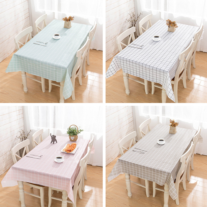 Internet Popular Plaid Nordic Plaid Oil-Proof Tablecloth Waterproof Disposable Table Cloth PEVA Tablecloth Oil-Proof Table Mat Tablecloth