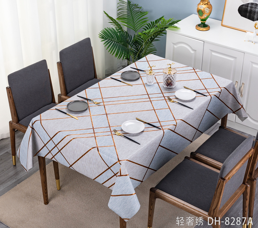 PVC Light Luxury Embroidered High-End Elegant Top-Grade Tablecloth Waterproof Oil-Proof Tablecloth PVC Light Luxury Embroidered High-End Elegant Top-Grade Tablecloth Waterproof Oil-Proof Tablecloth