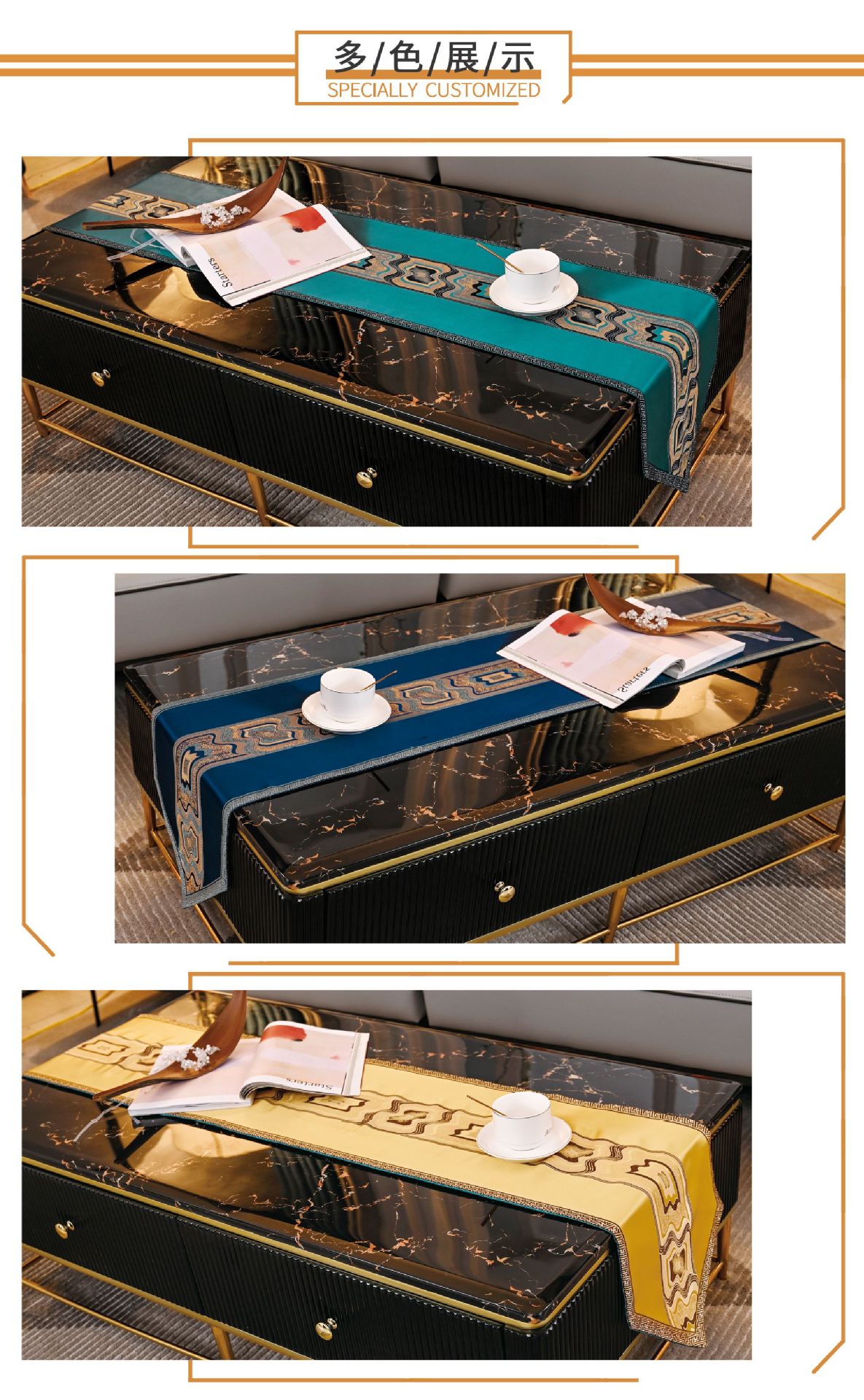 Factory Direct Sales Abstract High Precision Jacquard Table Runner Modern Light Luxury Model Room Hotel Home Tablecloth Tablemat Factory Direct Sales Abstract High Precision Jacquard Table Runner Modern Light Luxury Model Room Hotel Home Tablecloth Tablemat