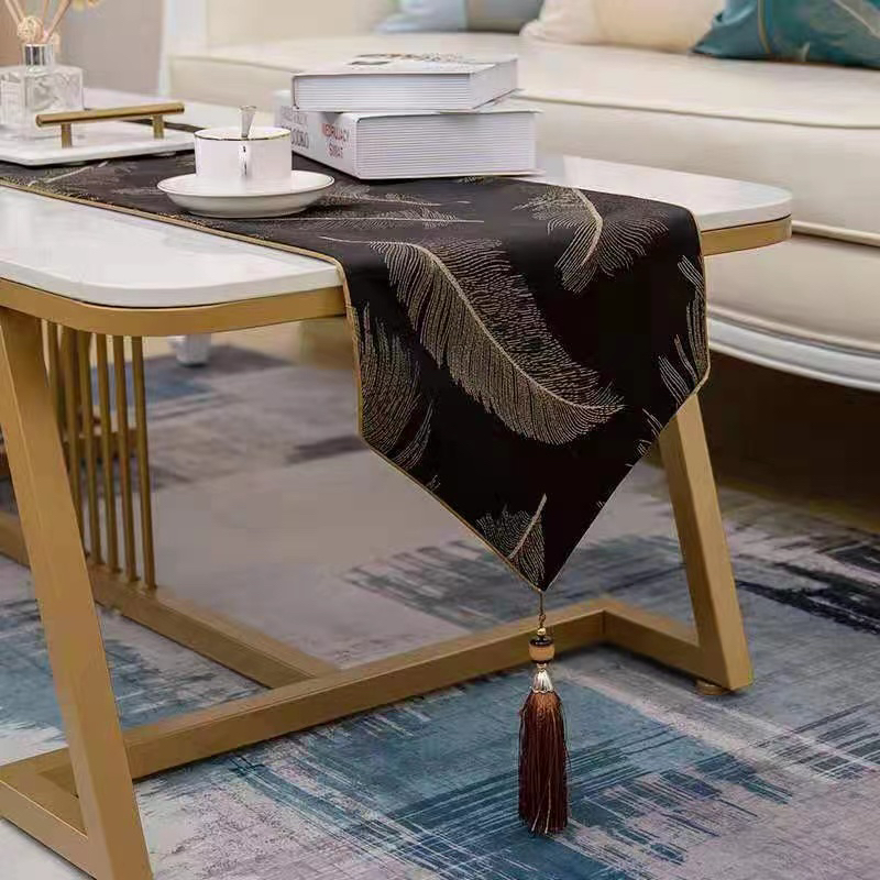 Table Runner Bed Runner Light Luxury Jacquard Tassel Dining Table Table Towel European American Restaurant Model Room Soft Decoration Coffee Table Tablecloth Table Runner Bed Runner Light Luxury Jacquard Tassel Dining Table Table Towel European American Restaurant Model Room Soft Decoration Coffee Table Tablecloth