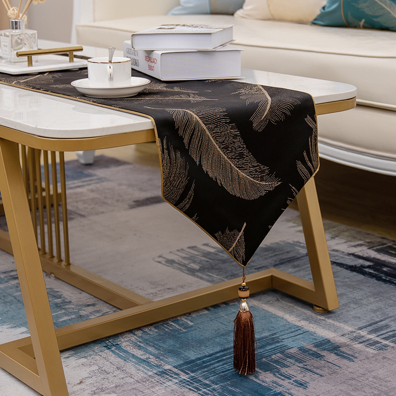 Table Runner Bed Runner Light Luxury Jacquard Tassel Dining Table Table Towel European American Restaurant Model Room Soft Decoration Coffee Table Tablecloth Table Runner Bed Runner Light Luxury Jacquard Tassel Dining Table Table Towel European American Restaurant Model Room Soft Decoration Coffee Table Tablecloth