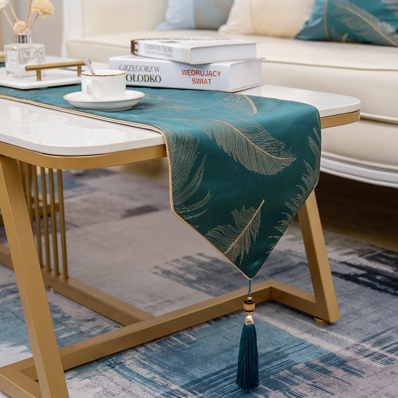 Table Runner Bed Runner Light Luxury Jacquard Tassel Dining Table Table Towel European American Restaurant Model Room Soft Decoration Coffee Table Tablecloth Table Runner Bed Runner Light Luxury Jacquard Tassel Dining Table Table Towel European American Restaurant Model Room Soft Decoration Coffee Table Tablecloth